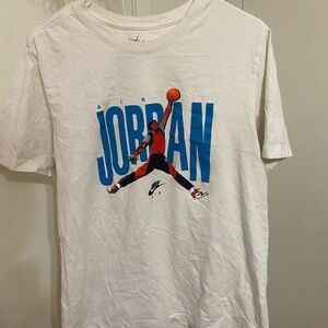Jordan White Tee with Red and Gray Logo